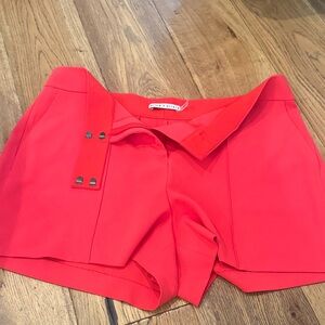 Alice + Olivia Bold Red High Waist Shorts